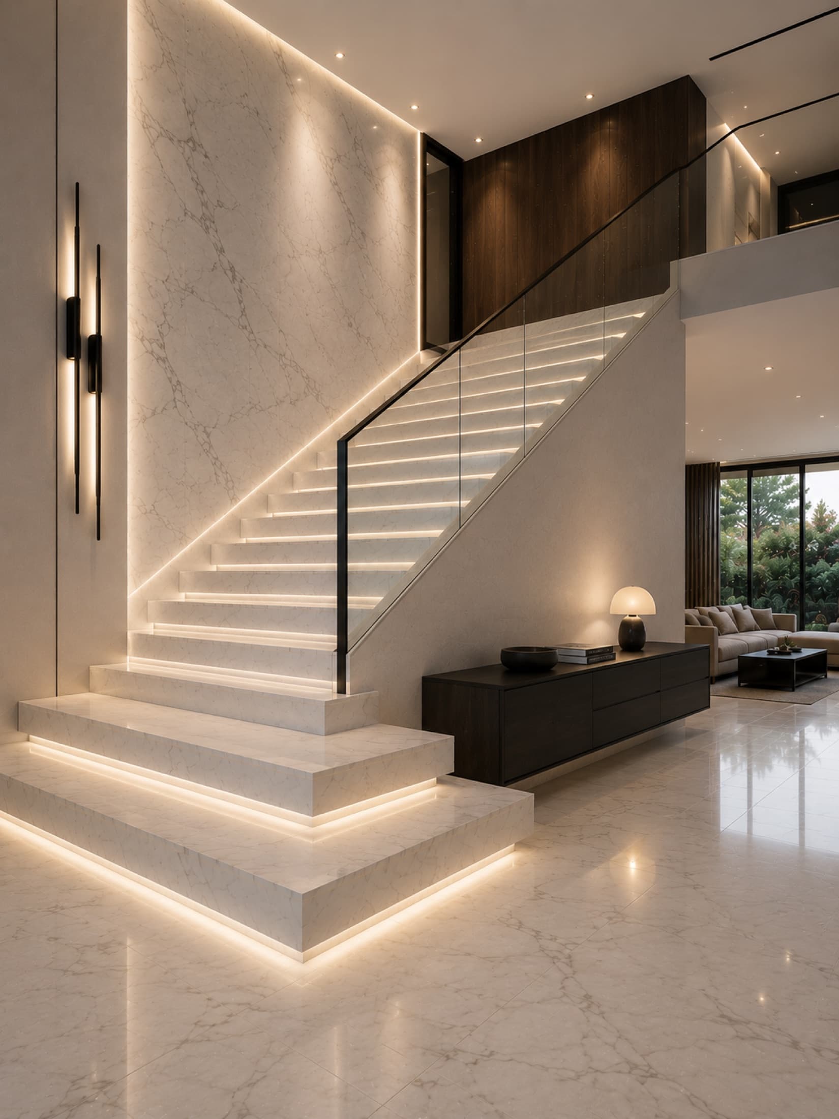 Escalier de marbre d'une propriété d'exception